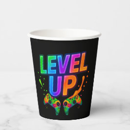 Level Up,  Gamer themed custom photo paper cups 紙コップ