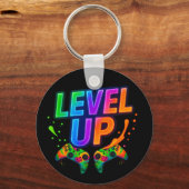 Level Up,  Gamer themed key chain キーホルダー (正面)