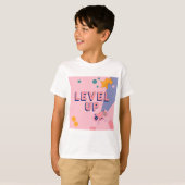 "Level Up" Gaming Illustration with Controller Tシャツ (正面フル)