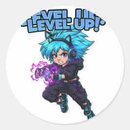Level up gaming Sticker ラウンドシール