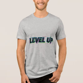 LEVEL UP – Neon Urban Streetwear Typo T-Shirt トライブレンドTシャツ