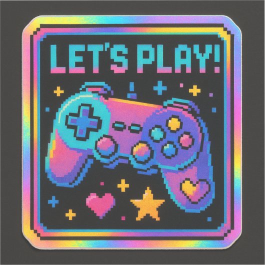 LEVEL UP Pixel Art Gamer Badge シール (正面)