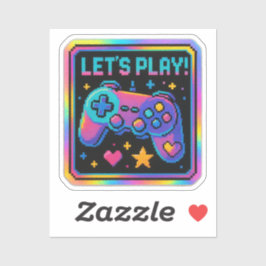 LEVEL UP Pixel Art Gamer Badge シール