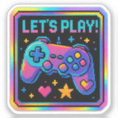 LEVEL UP Pixel Art Gamer Badge シール (正面)