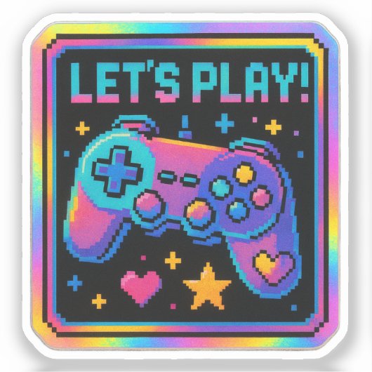 LEVEL UP Pixel Art Gamer Badge シール (正面)