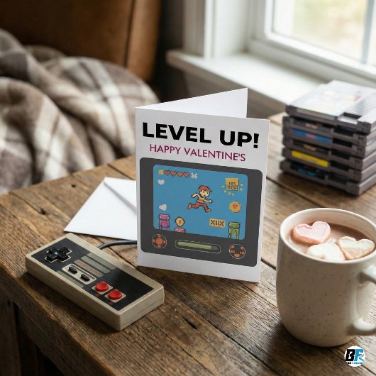 Level Up Retro Video Game Pixel Art Boys Classroom ノートカード