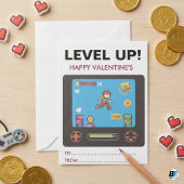 Level Up Retro Video Game Pixel Art Boys Classroom ノートカード