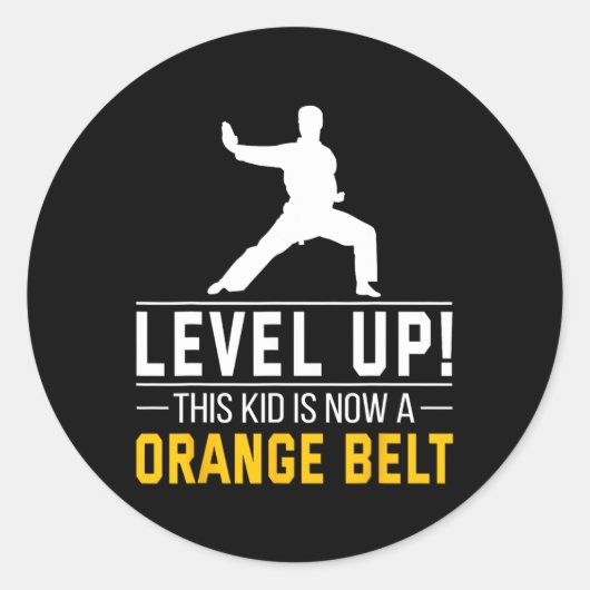 Level Up! This Kid Is Now A Orange Belt Karate Awa ラウンドシール (正面)