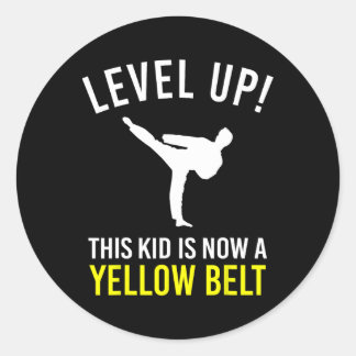 Level Up! This Kid Is Now A Yellow Belt Karate Awa ラウンドシール