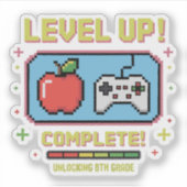 Level Up to 8th Grade Unlocked | Funny Gamer  シール (正面)