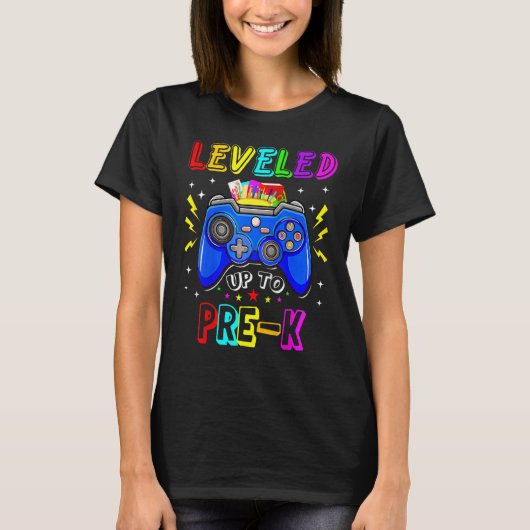 Level Up To Pre K Back To School Video Game Contro Tシャツ (正面)