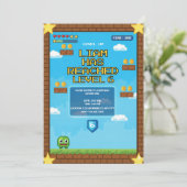 Level Up Video Game Birthday Party Invitation 招待状 (スタンド正面)