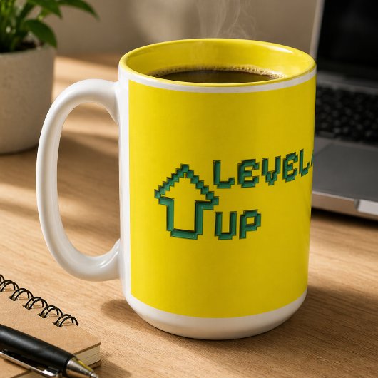 Level UP Yellow mag ツートーンマグカップ