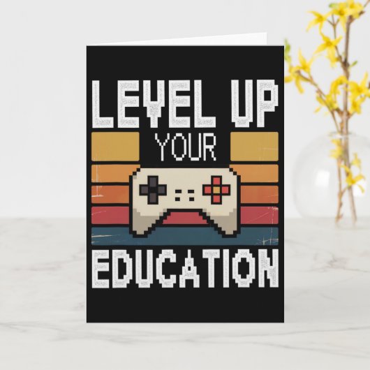Level Up Your Education Video Gamer Unlock In Prog カード (黄色い花)
