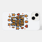 "Level Up Your Life" - Pixel Art やる気を起こさせる Desi Case-Mate iPhoneケース (裏面 (横))
