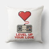 Level Up Your Love, Retro Pixel Gaming Design クッション (正面)