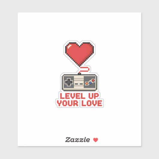 Level Up Your Love, Retro Pixel Gaming Design シール (シート)