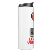 Level Up Your Love, Retro Pixel Gaming Design タンブラー (回転左)