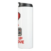 Level Up Your Love, Retro Pixel Gaming Design タンブラー (回転右)