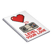 Level Up Your Love, Retro Pixel Gaming Design ノートブック (右側)