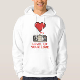 Level Up Your Love, Retro Pixel Gaming Design パーカ