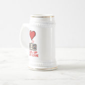 Level Up Your Love, Retro Pixel Gaming Design ビールジョッキ (正面左)