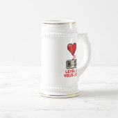 Level Up Your Love, Retro Pixel Gaming Design ビールジョッキ (正面右)