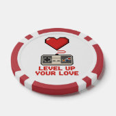 Level Up Your Love, Retro Pixel Gaming Design ポーカーチップ (シングル)