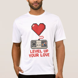 Level Up Your Love, Retro Pixel Gaming Design Tシャツ