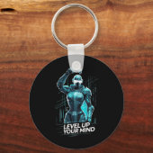 Level Up Your Mind Ai Gamer  キーホルダー (正面)