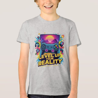 Level Up Your Reality – Neon Gamer トライブレンドTシャツ