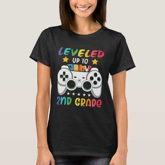 Leveled Up To 2nd Grade  Gaming 1st Grade Graduati Tシャツ (正面)