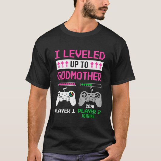 Leveled Up To Godmother 2026 Funny Video Game Soon Tシャツ (正面)