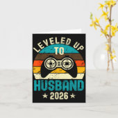 Leveled Up To Husband 2026 Newlywed Groom Just Mar カード (黄色い花)