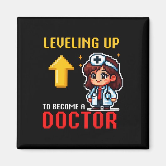 Leveling Up Doctor Ck To School Funny Gamer Girls  マグネット (正面)