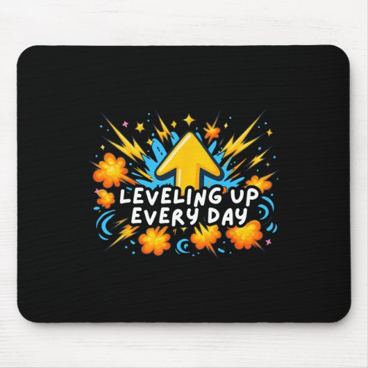 Leveling Up Every Day Ck To School Shirt Gamer Boy マウスパッド (正面)