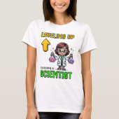 Leveling Up Scientist Ck To School Funny Gamer Gir Tシャツ (正面)
