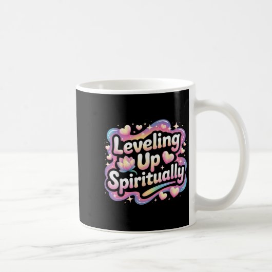 Leveling Up Sritually Mindfulness Meditation コーヒーマグカップ (右)