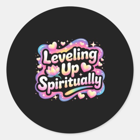 Leveling Up Sritually Mindfulness Meditation ラウンドシール (正面)