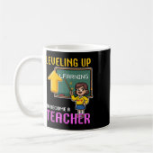Leveling Up Teacher Ck To School Funny Gamer Girls コーヒーマグカップ (左)