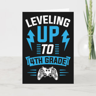 Leveling Up To 4th Grade Fourth Gamer Birthday Par カード