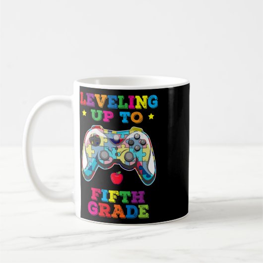 Leveling Up To 5th Grade Autism Gamer Ck To School コーヒーマグカップ (左)