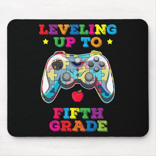 Leveling Up To 5th Grade Autism Gamer Ck To School マウスパッド (正面)