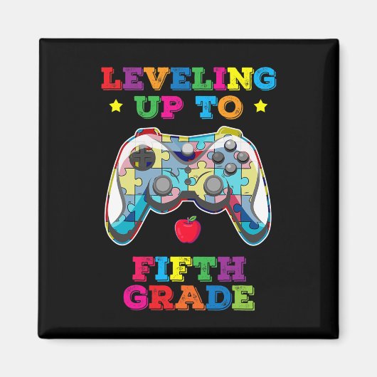 Leveling Up To 5th Grade Autism Gamer Ck To School マグネット (正面)