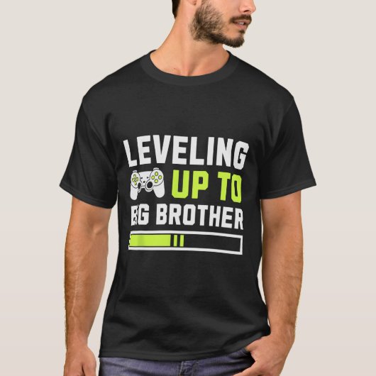 Leveling Up To Big Brother - Funny Gamer For Men K Tシャツ (正面)
