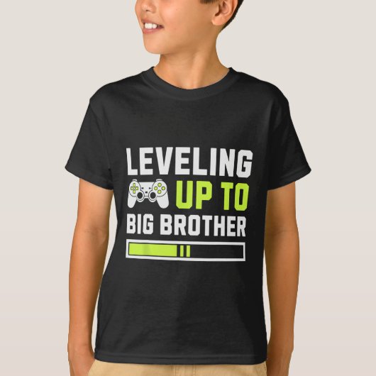 Leveling Up To Big Brother - Funny Gamer For Men K Tシャツ (正面)