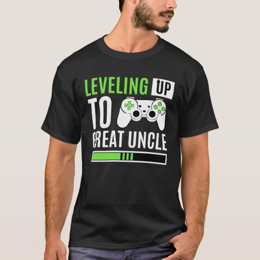 Leveling Up To Great Uncle Gaming Baby Gender Anno Tシャツ (正面)