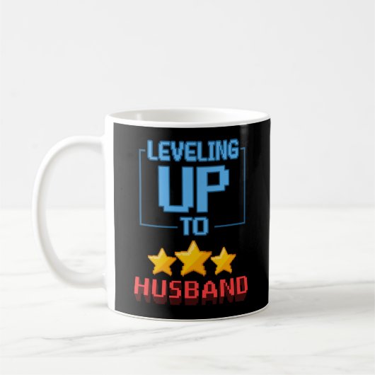 Leveling Up To Husband Funny Groom To Be Bachelor コーヒーマグカップ (左)