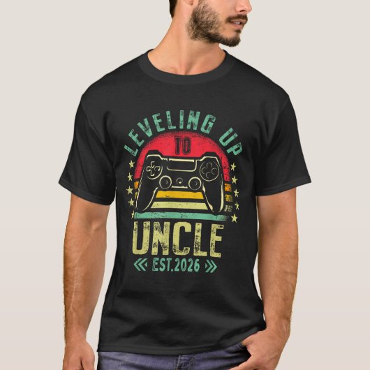 Leveling Up To Uncle 2026 Funny Gamer Soon To Be U Tシャツ (正面)