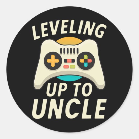 Leveling Up To Uncle Gaming Gamer Family Brother U ラウンドシール (正面)